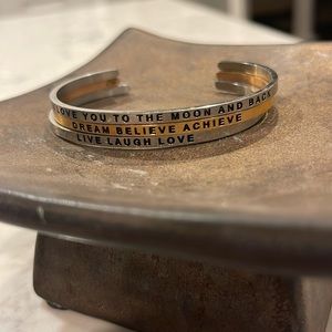 3 adjustable cuff bracelets. Wear separately or stacked together. Super cute!